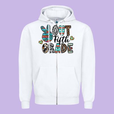 Out Fifth Grade Zipper Hoodie Designed By Cowhidedigitalart