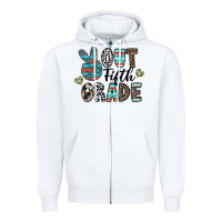 White out fifth grade Zipper Hoodie - CowhideDigitalArt