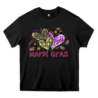Black Mardi Gras heart Heavy Core Tee - LillyAllenDesigns