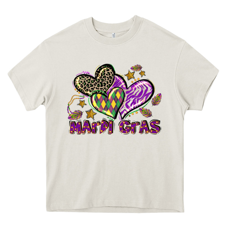 Mardi Gras Heart Heavy Core Tee by LillyAllenDesigns | Teevron
