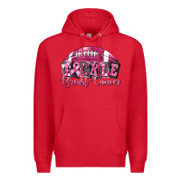 Red Tickle Breast Cancer Football Premium Hoodie - FaDigitalArtStudio