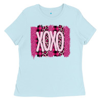Baby Blue Love Xoxo Brushstrokes Valentines Ladies Tee - Bettercallsaul