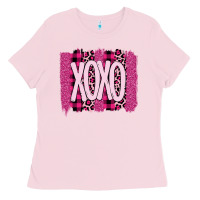 Bubblegum Pink Love Xoxo Brushstrokes Valentines Ladies Tee - Bettercallsaul