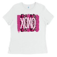 White Love Xoxo Brushstrokes Valentines Ladies Tee - Bettercallsaul
