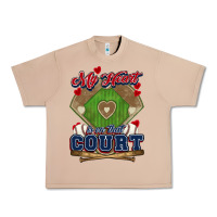 Burro My heart is on that court Baseball Urban Heavy Tee - HowdyJamesFarm