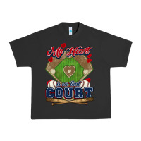 Pigment Black My heart is on that court Baseball Urban Heavy Tee - HowdyJamesFarm