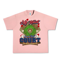 Salmon My heart is on that court Baseball Urban Heavy Tee - HowdyJamesFarm