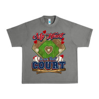 Tornado My heart is on that court Baseball Urban Heavy Tee - HowdyJamesFarm
