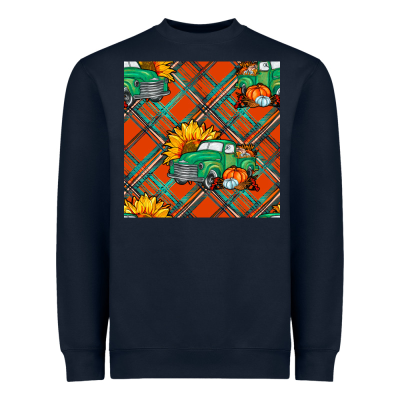 Fall Truck Seamless Pattern Heavyweight Sweatshirt by BundleAndBundleShop | Teevron