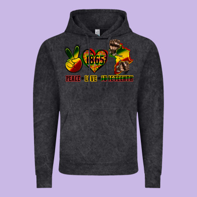 Peace Love Juneteenth Vintage Hoodie Designed By Cowgirlartshop