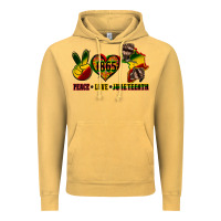 Vintage Mustard peace love juneteenth Vintage Hoodie - CowGirlArtShop