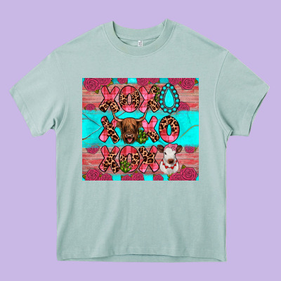 Xoxo Calf Heifer Heavy Core Tee Designed By Jahusdesignshop