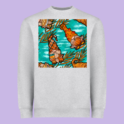 Fall Gnomes Seamless Pattern Heavyweight Sweatshirt Designed By Bundleandbundleshop