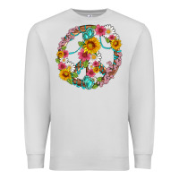 Dove Grey floral peace sign with gemstone Premium Sweatshirt - Artiststas
