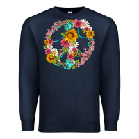 Navy floral peace sign with gemstone Premium Sweatshirt - Artiststas