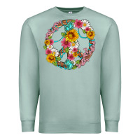 Seafoam floral peace sign with gemstone Premium Sweatshirt - Artiststas