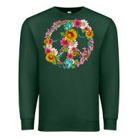 Floral Peace Sign With Gemstone Premium Sweatshirt | Teevron
