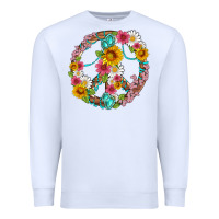 White floral peace sign with gemstone Premium Sweatshirt - Artiststas