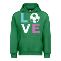 Emerald Soccer Gift for Girls Women I Love Soccer Vintage Urban Hoodie - minhPixels