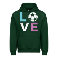 Forest Green Soccer Gift for Girls Women I Love Soccer Vintage Urban Hoodie - minhPixels