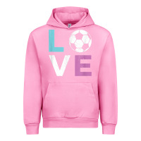 Fuchsia Pink Soccer Gift for Girls Women I Love Soccer Vintage Urban Hoodie - minhPixels