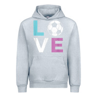 Heather Grey Soccer Gift for Girls Women I Love Soccer Vintage Urban Hoodie - minhPixels