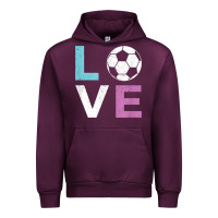 Soccer Gift For Girls Women I Love Soccer Vintage Urban Hoodie | Teevron