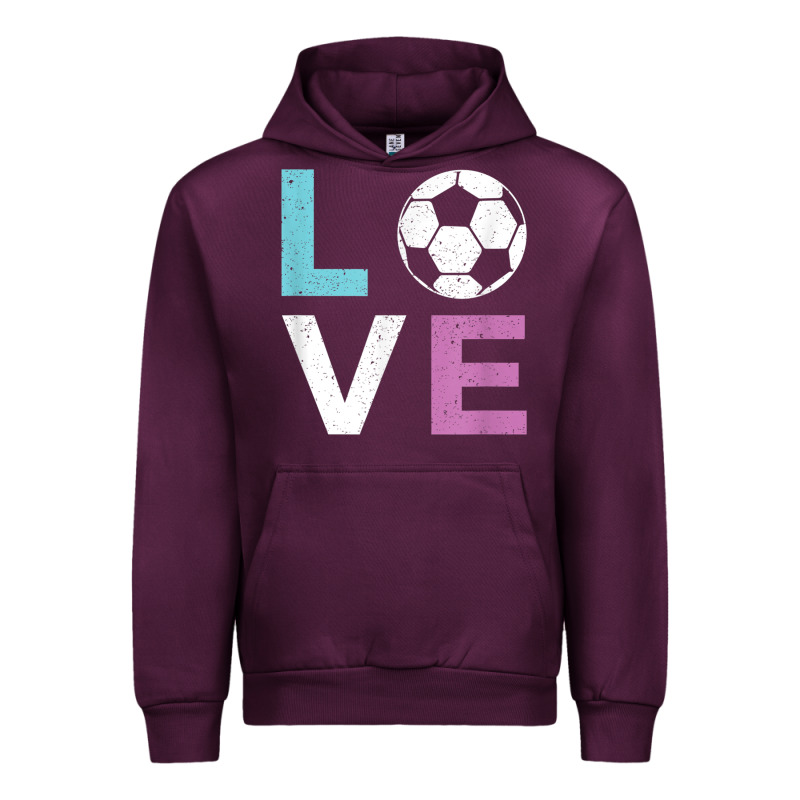 Soccer Gift For Girls Women I Love Soccer Vintage Urban Hoodie by minhPixels | Teevron