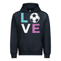Navy Soccer Gift for Girls Women I Love Soccer Vintage Urban Hoodie - minhPixels