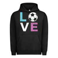 Pigment Black Soccer Gift for Girls Women I Love Soccer Vintage Urban Hoodie - minhPixels