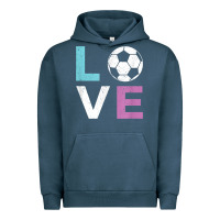 Pigment Midnight Navy Soccer Gift for Girls Women I Love Soccer Vintage Urban Hoodie - minhPixels