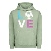 Pigment Oil Green Soccer Gift for Girls Women I Love Soccer Vintage Urban Hoodie - minhPixels