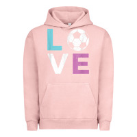 Pigment Salmon Soccer Gift for Girls Women I Love Soccer Vintage Urban Hoodie - minhPixels