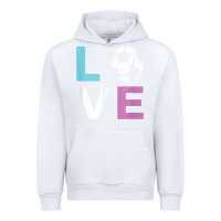 White Soccer Gift for Girls Women I Love Soccer Vintage Urban Hoodie - minhPixels