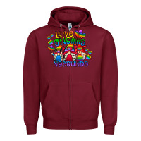 Burgundy love gnome no bounds Zipper Hoodie - CowhideDigitalArt
