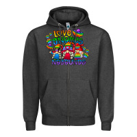 Charcoal Heather love gnome no bounds Zipper Hoodie - CowhideDigitalArt