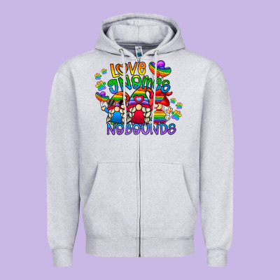 Love Gnome No Bounds Zipper Hoodie Designed By Cowhidedigitalart
