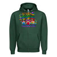 Sports Green love gnome no bounds Zipper Hoodie - CowhideDigitalArt