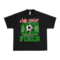 Black My heart is on that court Soccer Urban Heavy Tee - HowdyJamesFarm