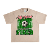 French Oak My heart is on that court Soccer Urban Heavy Tee - HowdyJamesFarm