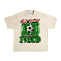 Sandshell My heart is on that court Soccer Urban Heavy Tee - HowdyJamesFarm