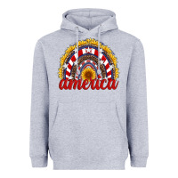Heather Grey america sunflower rainbow Heavyweight Hoodie - Artiststas
