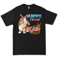 Black Happy Easter Bunny And Egg Basket Premium Tee - RanaPortraitStore