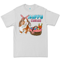 Dove Grey Happy Easter Bunny And Egg Basket Premium Tee - RanaPortraitStore