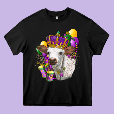 Mardi Gras Longhorn Calf Heavy Core Tee Designed By Lillyallendesigns