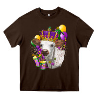 Chocolate Brown Mardi Gras Longhorn Calf Heavy Core Tee - LillyAllenDesigns