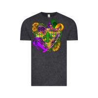 Vintage Black Mardi Gras heart Vintage Tee - HowdyJamesFarm