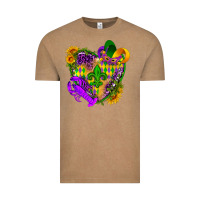 Vintage Coffee Mardi Gras heart Vintage Tee - HowdyJamesFarm