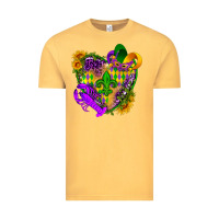 Vintage Mustard Mardi Gras heart Vintage Tee - HowdyJamesFarm