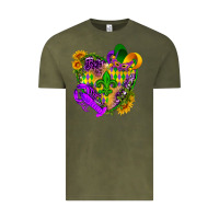 Vintage Olive Mardi Gras heart Vintage Tee - HowdyJamesFarm